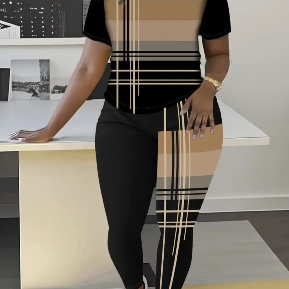 Stylish Black and Tan Women's Jumpsuit